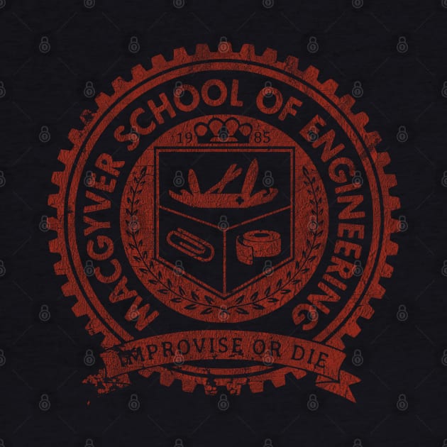 VINTAGE -  MacGyver School of Engineering Red by jandamuda99